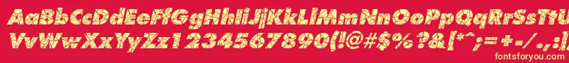 ShatterItalic Font – Yellow Fonts on Red Background