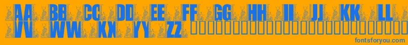 LmsEgyptianBookends Font – Blue Fonts on Orange Background