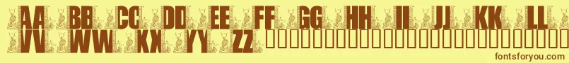 LmsEgyptianBookends Font – Brown Fonts on Yellow Background