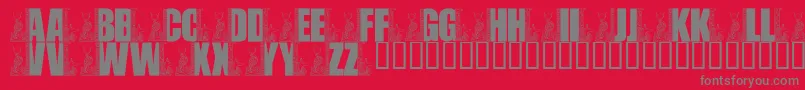 LmsEgyptianBookends Font – Gray Fonts on Red Background