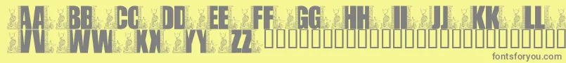 LmsEgyptianBookends Font – Gray Fonts on Yellow Background