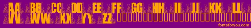 LmsEgyptianBookends Font – Orange Fonts on Purple Background