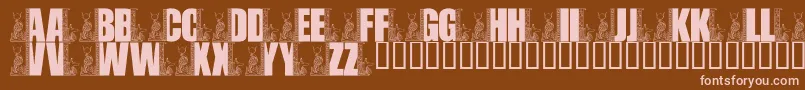 フォントLmsEgyptianBookends – 茶色の背景にピンクのフォント