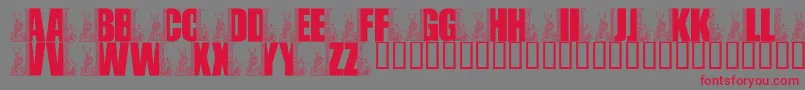 フォントLmsEgyptianBookends – 赤い文字の灰色の背景