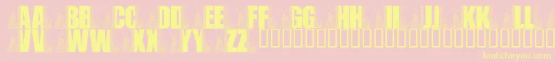 LmsEgyptianBookends Font – Yellow Fonts on Pink Background