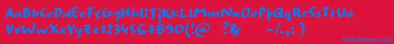 StrangewaysBoldSample Font – Blue Fonts on Red Background