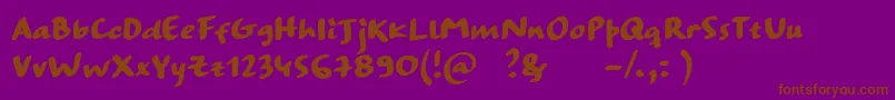 StrangewaysBoldSample-Schriftart – Braune Schriften auf violettem Hintergrund