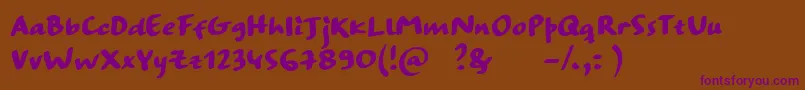 StrangewaysBoldSample Font – Purple Fonts on Brown Background