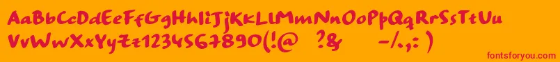 StrangewaysBoldSample Font – Red Fonts on Orange Background