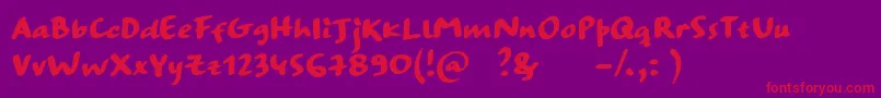 StrangewaysBoldSample-Schriftart – Rote Schriften auf violettem Hintergrund