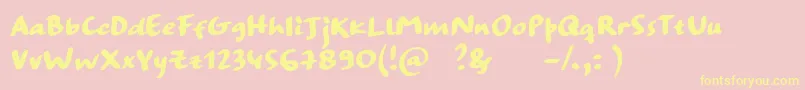 StrangewaysBoldSample Font – Yellow Fonts on Pink Background