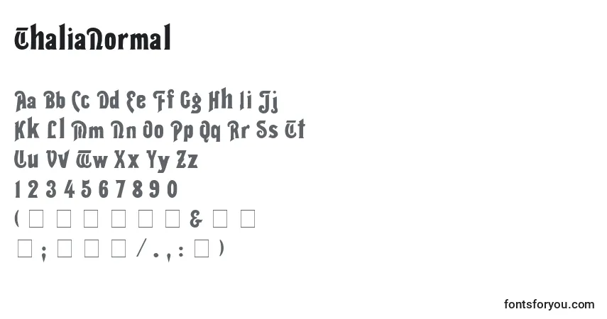 ThaliaNormal-fontti – aakkoset, numerot, erikoismerkit