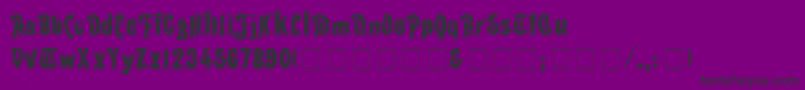 Fonte ThaliaNormal – fontes pretas em um fundo violeta