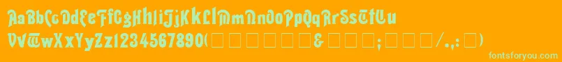 ThaliaNormal-Schriftart – Grüne Schriften auf orangefarbenem Hintergrund