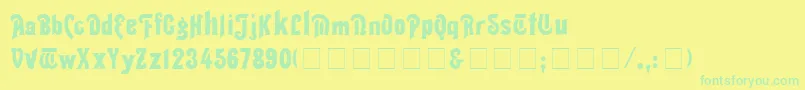 ThaliaNormal Font – Green Fonts on Yellow Background