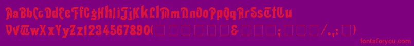 ThaliaNormal Font – Red Fonts on Purple Background