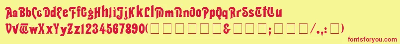ThaliaNormal Font – Red Fonts on Yellow Background