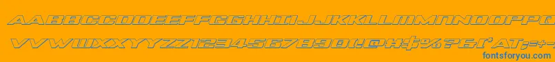 Tigershark3Dital Font – Blue Fonts on Orange Background