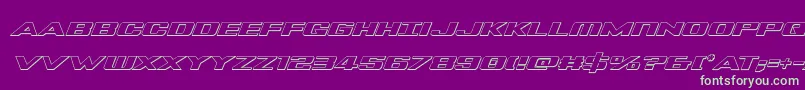 Tigershark3Dital Font – Green Fonts on Purple Background