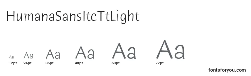 sizes of humanasansitcttlight font, humanasansitcttlight sizes