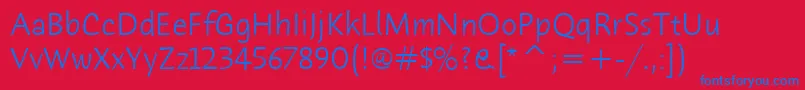 HumanaSansItcTtLight Font – Blue Fonts on Red Background