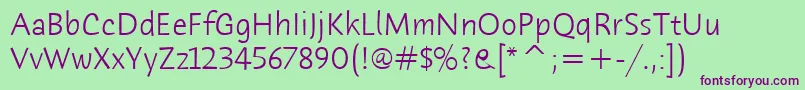 HumanaSansItcTtLight Font – Purple Fonts on Green Background