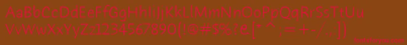 HumanaSansItcTtLight Font – Red Fonts on Brown Background
