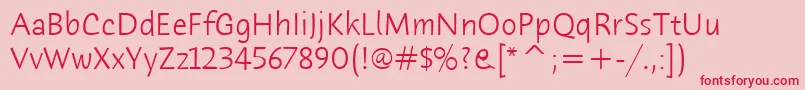 HumanaSansItcTtLight Font – Red Fonts on Pink Background