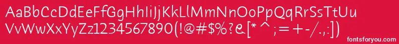 HumanaSansItcTtLight Font – White Fonts on Red Background