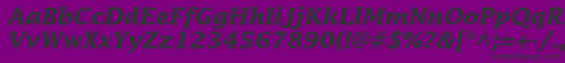 LucidastdBolditalic Font – Black Fonts on Purple Background