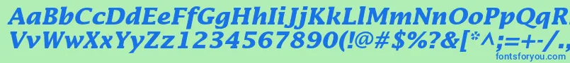 フォントLucidastdBolditalic – 青い文字は緑の背景です。