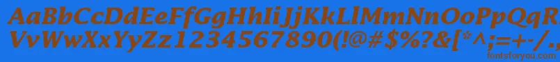 Шрифт LucidastdBolditalic – коричневые шрифты на синем фоне