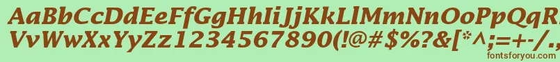 LucidastdBolditalic Font – Brown Fonts on Green Background