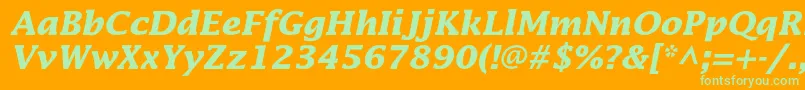 Шрифт LucidastdBolditalic – зелёные шрифты на оранжевом фоне