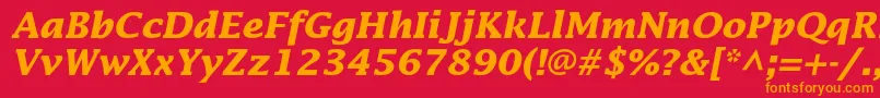 LucidastdBolditalic Font – Orange Fonts on Red Background
