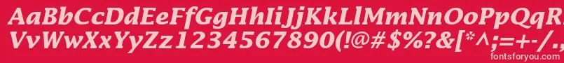 LucidastdBolditalic Font – Pink Fonts on Red Background