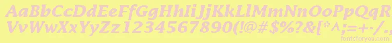 LucidastdBolditalic Font – Pink Fonts on Yellow Background