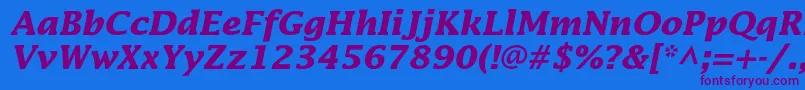 LucidastdBolditalic Font – Purple Fonts on Blue Background