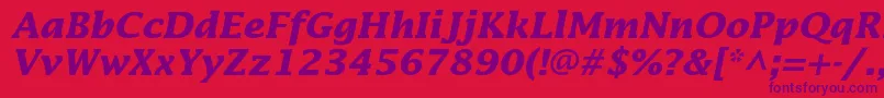 LucidastdBolditalic Font – Purple Fonts on Red Background