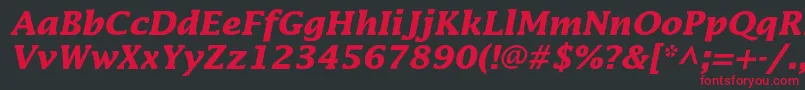 LucidastdBolditalic Font – Red Fonts on Black Background
