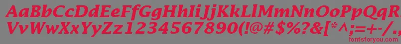 LucidastdBolditalic Font – Red Fonts on Gray Background