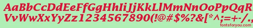 LucidastdBolditalic Font – Red Fonts on Green Background