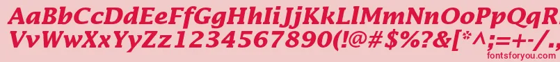 LucidastdBolditalic Font – Red Fonts on Pink Background