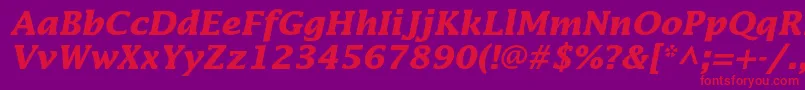 LucidastdBolditalic Font – Red Fonts on Purple Background