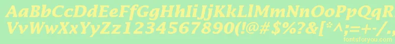 LucidastdBolditalic Font – Yellow Fonts on Green Background