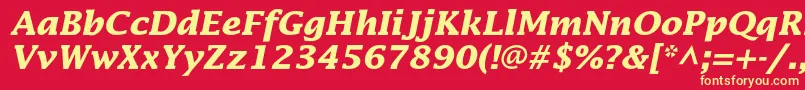 フォントLucidastdBolditalic – 黄色の文字、赤い背景