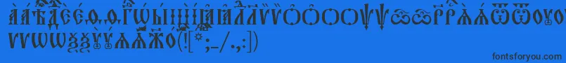 Czcionka Orthodox.TtUcs8Caps – czarne czcionki na niebieskim tle