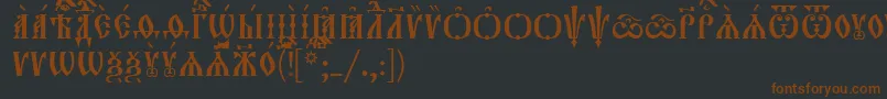 Orthodox.TtUcs8Caps Font – Brown Fonts on Black Background