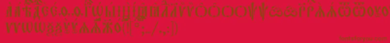 Orthodox.TtUcs8Caps Font – Brown Fonts on Red Background