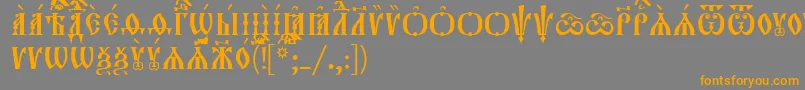Orthodox.TtUcs8Caps-Schriftart – Orangefarbene Schriften auf grauem Hintergrund